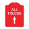 Signmission Driveway Sign All Trucks Move Ahead W/ Up Arrow, Red & White Aluminum Sign, 18" x 24", RW-1824-24131 A-DES-RW-1824-24131 - alternate 1